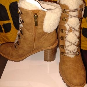 Nine West Penni Block Heel Combat Boot